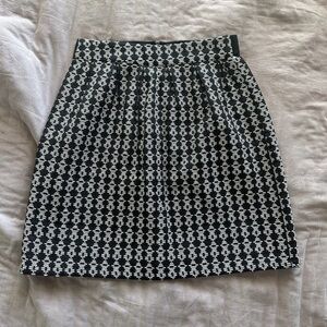 Reserved Black and White Patterned Mini Skirt